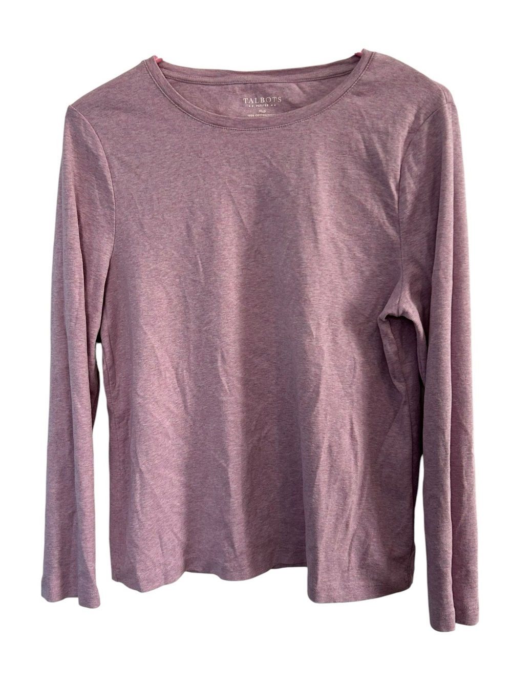 Mauve Dusty Rose 100% Cotton Long Sleeve Crew Neck Tee XLP